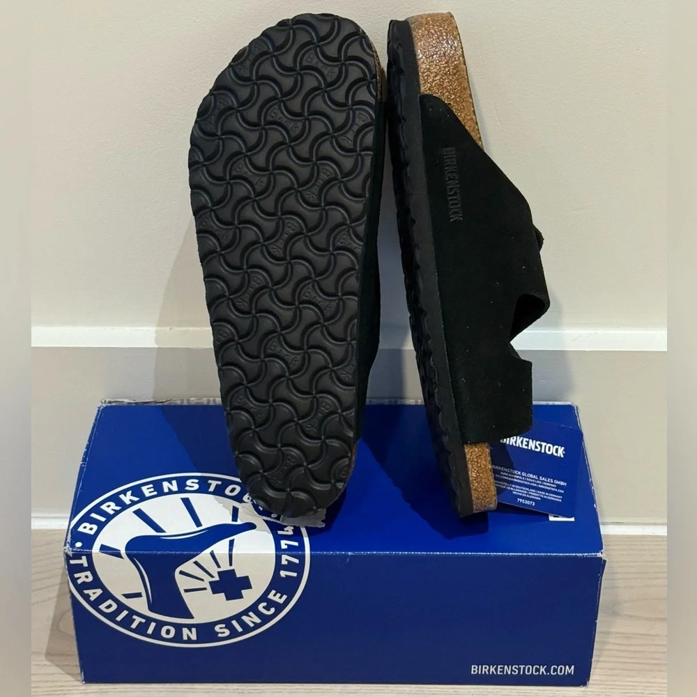 • Birkenstock • Arizona • Soft Footbed Black Suede Leather • NEW NWT